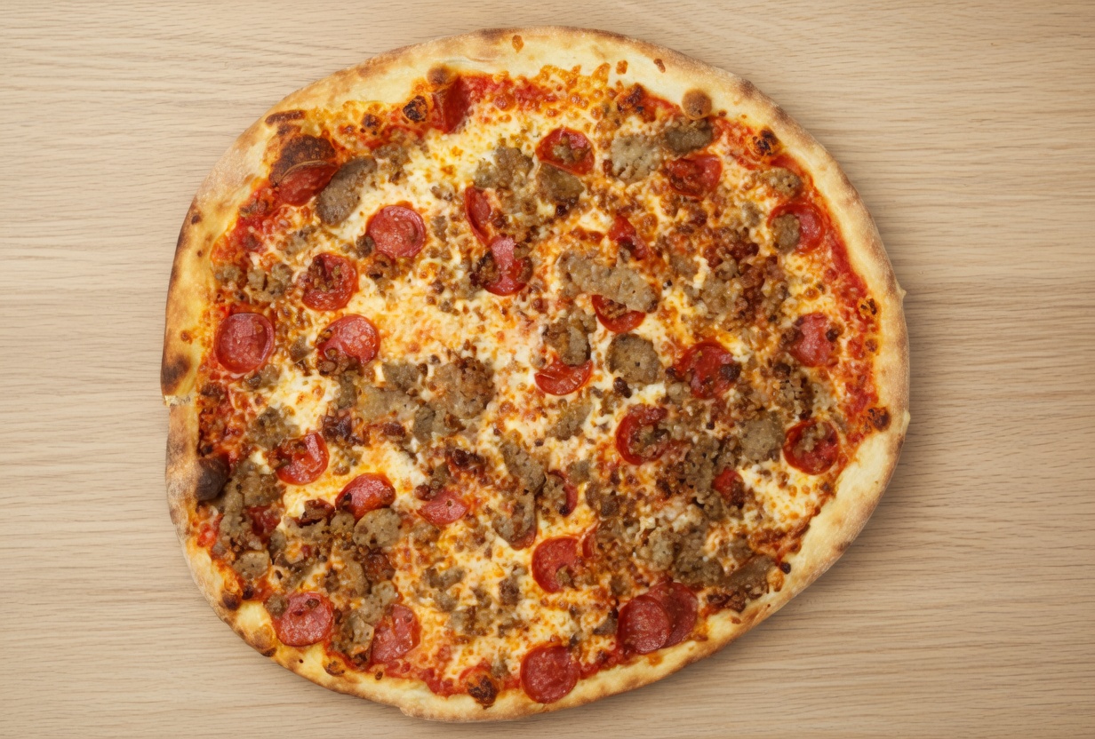 The Craiger loaded meat pizza with pepperoni, sausage, bacon and meatballs